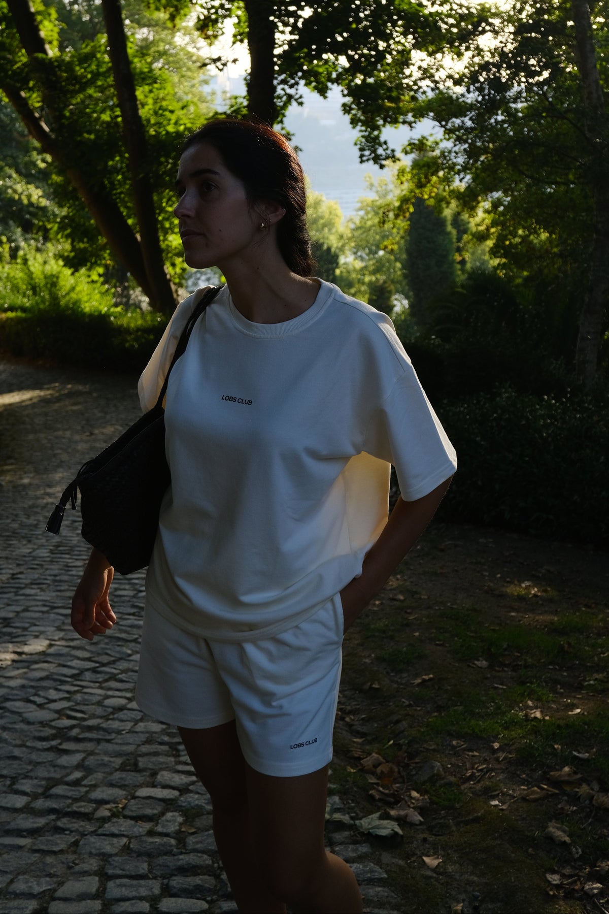 Conjunto t-shirt e calção creme