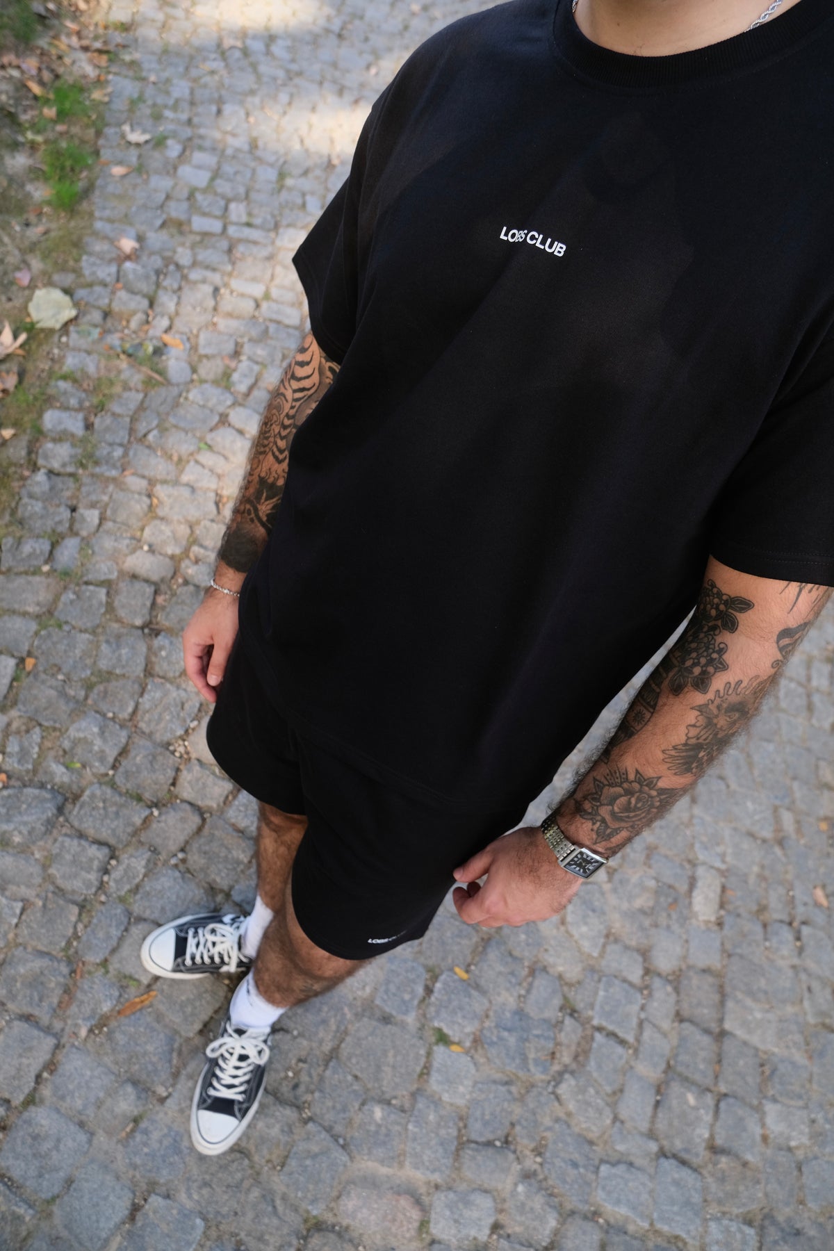 Conjunto t-shirt e calção preto